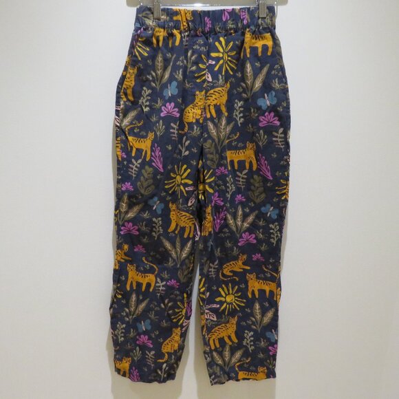 PRINCESS HIGHWAY X MODCLOTH Linen Blend Tiger Print Cropped Pull On Pants Size S - Picture 2 of 13